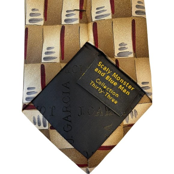 J Garcia Men's Tie Scaly Monster & Blue Collection 33 100% Silk - Picture 4 of 4